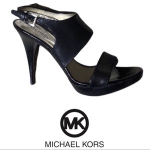 MICHAEL KORS BLACK OPEN TOE HEELS